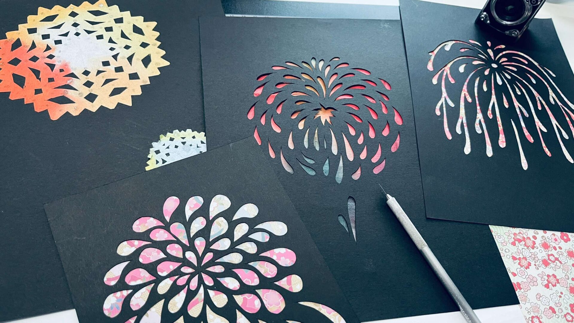 花火　切り絵　簡単 　