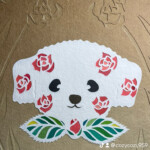 チワプーとチューリップの切り絵